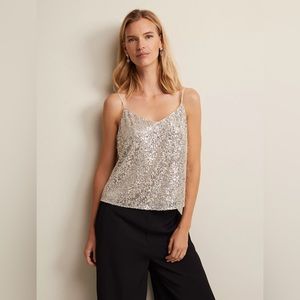 Vintage Tahari white sequin camisole